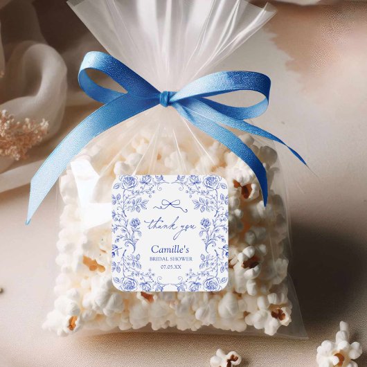 Sticker Carré Merci pour la fête de mariage Something Blue