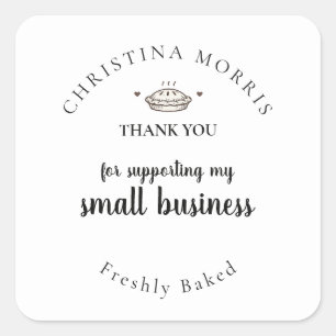 Sticker Carré Merci pour la tarte de boulangerie personnalisée e