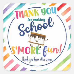 Sticker Carré Merci pour rendre cette année plus amusante faveur