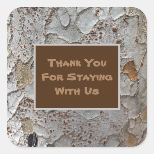 Sticker Carré Merci pour rester Cabine appréciations des clients (Devant)