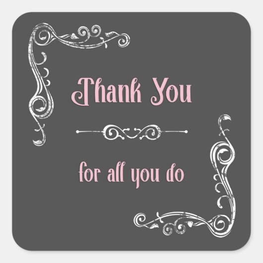 Sticker Carré Merci pour tout ce que vous faites (Devant)