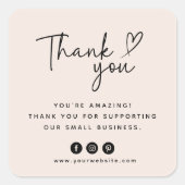 Sticker Carré Merci pour votre achat / commande (Devant)