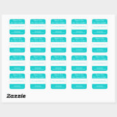 Sticker Carré Merci Pour Votre Commande Business Turquoise Strip (Feuille)