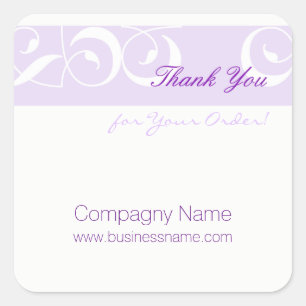 Sticker Carré Merci pour votre commande Corporate D White Sticke