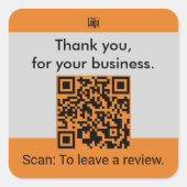 Sticker Carré Merci Pour Votre Entreprise Code QR (Devant)