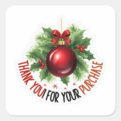 Sticker Carré Merci pour votre entreprise de Noël (Devant)