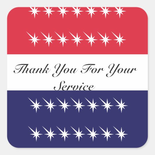 Sticker Carré Merci Pour Votre Jour D'Anciens Combattants (Devant)