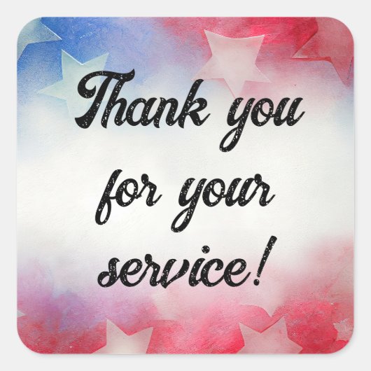 Sticker Carré Merci pour votre service (Devant)