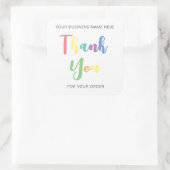 Sticker Carré Merci pour votre typographie de commande (Sac)