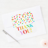 Sticker Carré Merci Rainbow Confetti (Enveloppe)