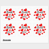 Sticker Carré Merci Red Hearts (Feuille)