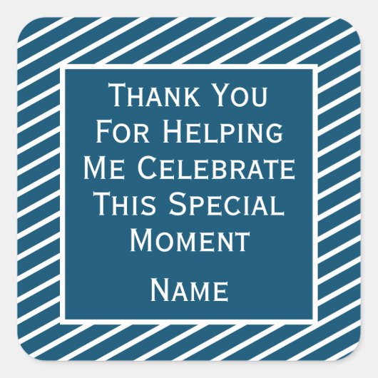 Sticker Carré Merci Réparti Pour M'Aider À Célébrer L'Autocollan (Devant)