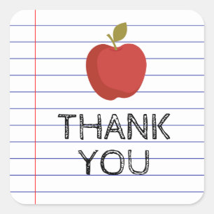 Sticker Carré Merci Retour à l'école enseignant Apple