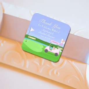 Sticker Carré Merci Robe de Mariée Golf Brunch pour la Mariée