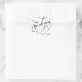 Sticker Carré Merci romantique Calligraphie Script Mariage Favo (Sac)