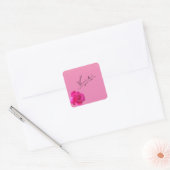 Sticker Carré Merci rose (Enveloppe)