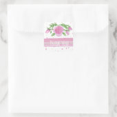 Sticker Carré Merci rose Aquarelle Roses Floral (Sac)