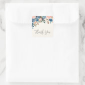 Sticker Carré Merci rose et bleu Aquarelle (Sac)