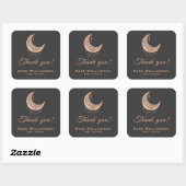 Sticker Carré Merci Rose Gold Crescent Moon (Feuille)