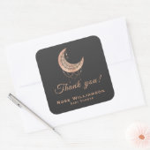 Sticker Carré Merci Rose Gold Crescent Moon (Enveloppe)