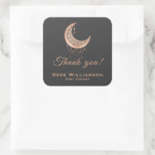 Sticker Carré Merci Rose Gold Crescent Moon (Sac)