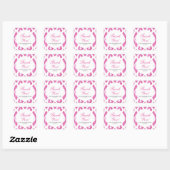 Sticker Carré Merci rose Ikat (Feuille)