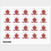 Sticker Carré Merci rouge Velvet Cupcake (Feuille)