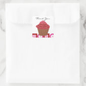 Sticker Carré Merci rouge Velvet Cupcake (Sac)