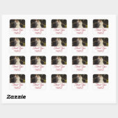 Sticker Carré Merci Ruby Script Photo d'anniversaire de mariage (Feuille)
