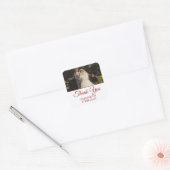 Sticker Carré Merci Ruby Script Photo d'anniversaire de mariage (Enveloppe)