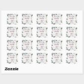 Sticker Carré Merci rustique fleurs aquarelle mariage (Feuille)