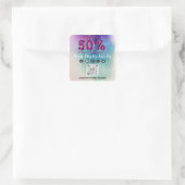 Sticker Carré Merci Shopping 50%Off QR CODE Logo rose (Sac)