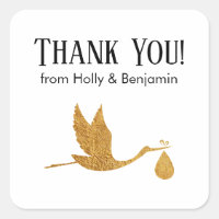 Merci simple Faux Gold Stork ! Baby shower