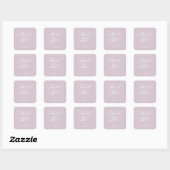 Sticker Carré Merci Soft Pink Elegant Script Graduation (Feuille)