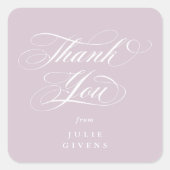 Sticker Carré Merci Soft Pink Elegant Script Graduation (Devant)