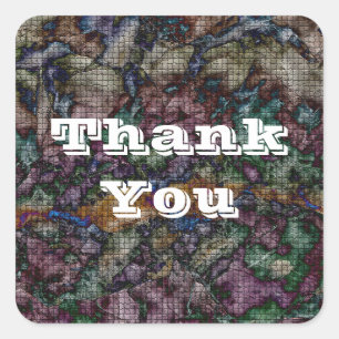 Sticker Carré Merci Tie Dye Mosaic Gratitude Pour Quiconque
