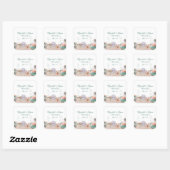 Sticker Carré Merci Tropical Island Beach Mariages Coquillages (Feuille)