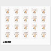 Sticker Carré Merci Un Latte Baby shower Merci Favor (Feuille)