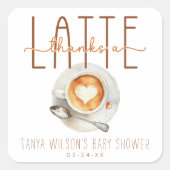 Sticker Carré Merci Un Latte Baby shower Merci Favor (Devant)