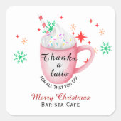 Sticker Carré Merci un logo de café de Noël (Devant)