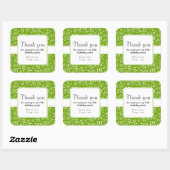 Sticker Carré Merci : Vert 70e anniversaire Numéro Motif (Feuille)