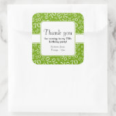 Sticker Carré Merci : Vert 70e anniversaire Numéro Motif (Sac)