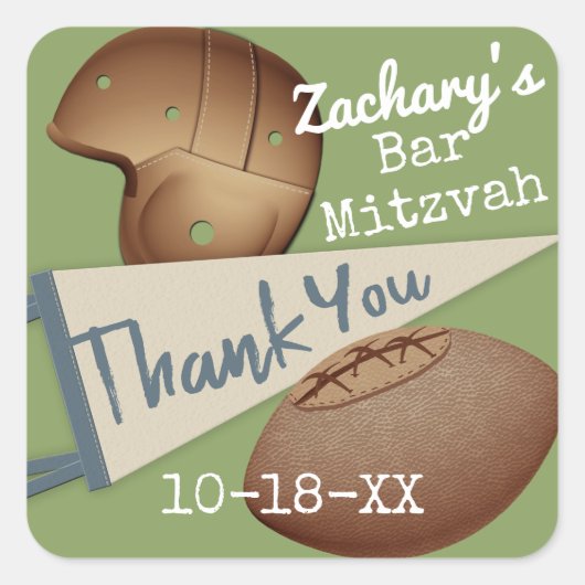 Sticker Carré Merci vintage de football (Devant)