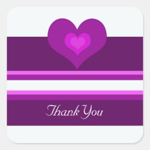 Sticker Carré Merci violet vibrant