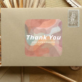 Sticker Carré Merci Watercolor