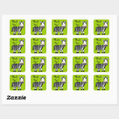 Sticker Carré Merci (zèbre) (Feuille)