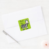 Sticker Carré Merci (zèbre) (Enveloppe)
