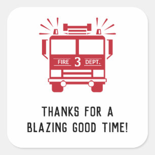 Sticker Carré Mercis d'anniversaire de enfant de pompe à