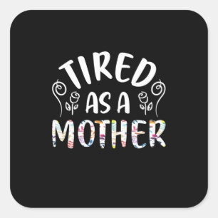 Sticker Carré Mère Art Fatigué Comme Mère