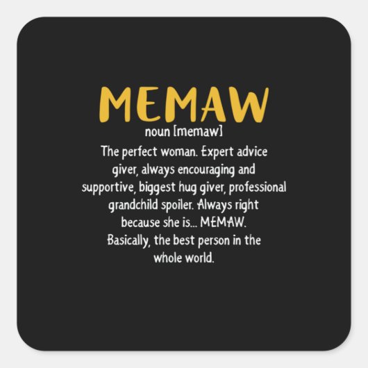 Sticker Carré Mère Art Memaw Définition (Devant)